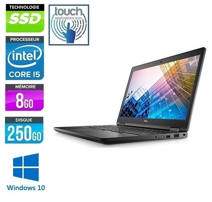 DELL Latitude 5590 Quad Core i5-8350 8Go DDR4 256Go SSD Led 15.6'' TACTILE  Full HD Windows 10 ou 11 Pro 64 GARANTIE 2 ANS - Matériel Informatique  Occasion / SOREPI