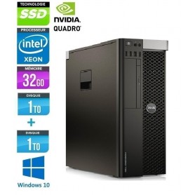 DELL Precision T5810 Xeon Quad Core E5-1620v3 32Go 512Go SSD NVidia Quadro M4000 Windows 10 ou 11 Pro 64 GARANTIE 2 ANS