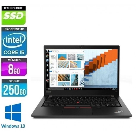 LENOVO ThinkPad T490s Intel 8ème Gén Quad Core i5 8Go 256Go NVMe LED 14"Full HD Windows 10 ou 11 Pro 64Bits GARANTIE 2 ANS