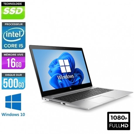 HP Elitebook 850 G6 Quad Core i5-8265u 16Go Ram 512Go LED 15.6''  Windows 10 ou 11 Pro 64Bits GARANTIE 2 ANS