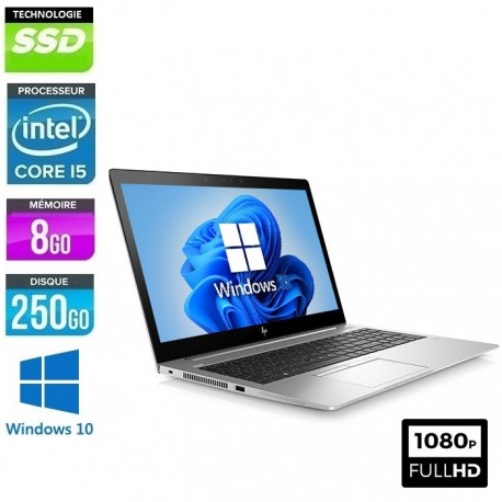 HP Elitebook 850 G6 Quad Core i5 8Go Ram 256Go NVMe LED 15.6''  FULL HD Windows 10 ou 11 Pro 64Bits GARANTIE 2 ANS