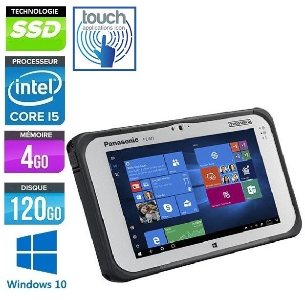 PANASONIC Toughpad FZ-M1 Mk1 ultra-durci Core i5 4Go 128Go SSD LED 7''  TACTILE 4G Windows 10 Pro 64Bits GARANTIE 2 ANS - Matériel Informatique  Occasion / SOREPI